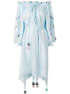 Yuliya Magdych Horses In Apples Embroidered Dress - Blue