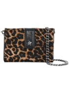 Ash Leopard Print Shoulder Bag - Black