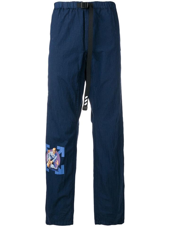 Off-white Parachute Straight-leg Trousers - Blue