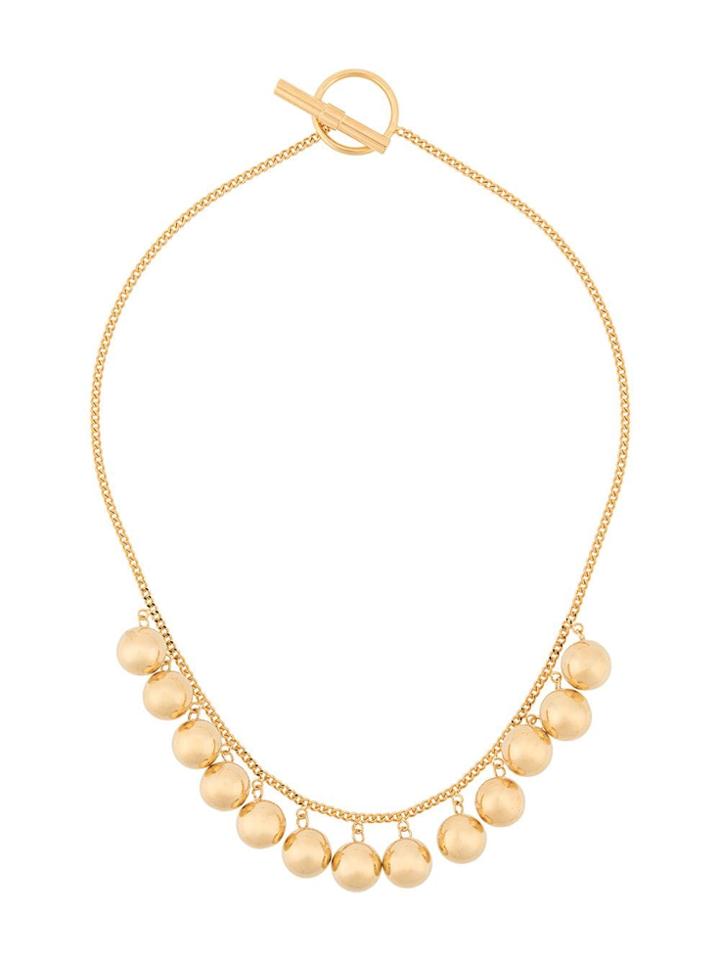 Jil Sander. Bead Detail Nacklace - Gold