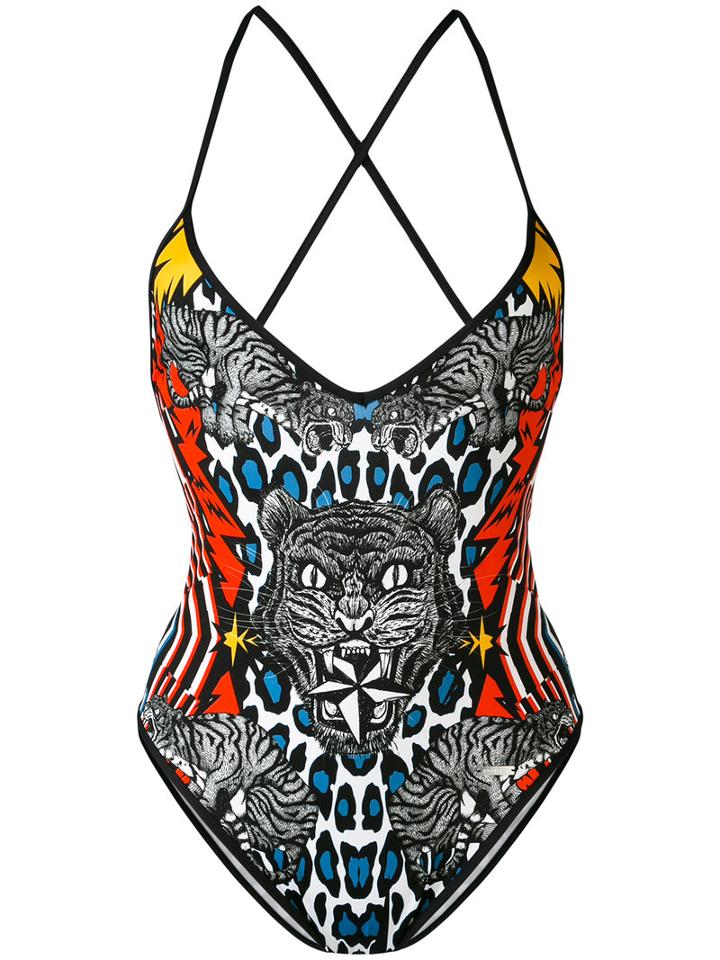 Dsquared2 - Animal Printed Swimsuit - Women - Polyamide/spandex/elastane - 40, White, Polyamide/spandex/elastane