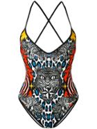 Dsquared2 - Animal Printed Swimsuit - Women - Polyamide/spandex/elastane - 40, White, Polyamide/spandex/elastane