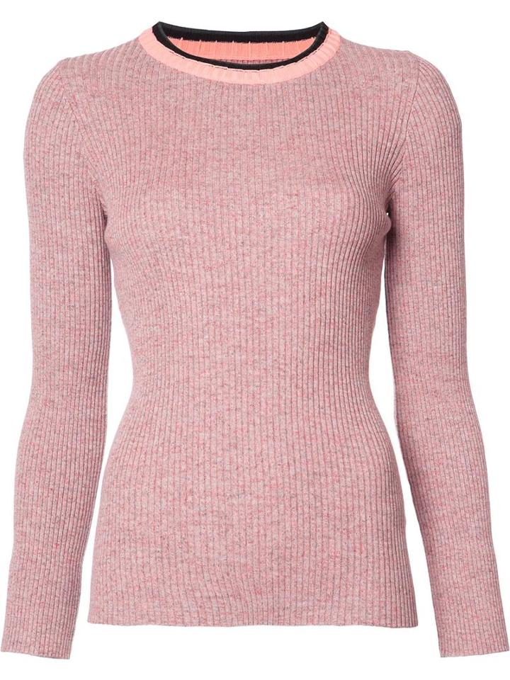 Apiece Apart Round Neck Jumper, Women's, Size: Small, Pink, Cotton