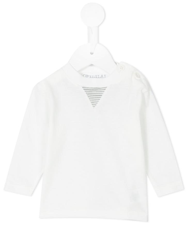 Opililai - Stripe Detail Sweatshirt - Kids - Cotton/polyester - 3 Mth, White