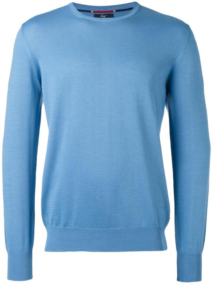 Fay Classic Jumper, Men's, Size: 48, Blue, Cotton