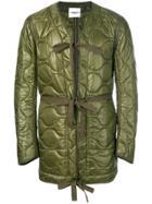 Takahiromiyashita The Soloist Quilted Coat With Belted Waist - Green
