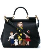 Dolce & Gabbana Family Print Leather Satchel