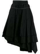 Comme Des Garçons Pre-owned 1990's Asymmetric Pleated Skirt - Black