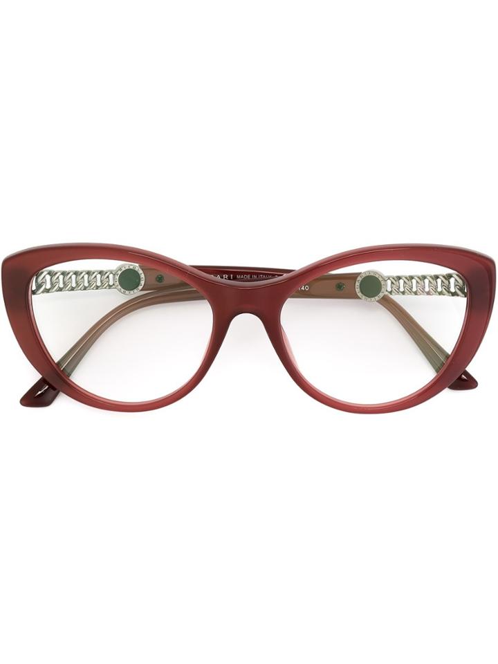 Bulgari Cat Eye Frame Glasses - Pink & Purple