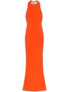 Esteban Cortazar Halterneck Twist Back Maxi Dress - Orange