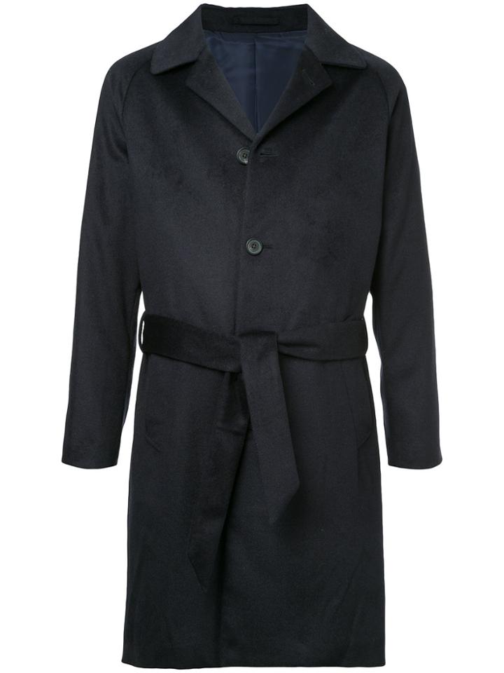 Estnation Mid-length Belted Coat - Blue