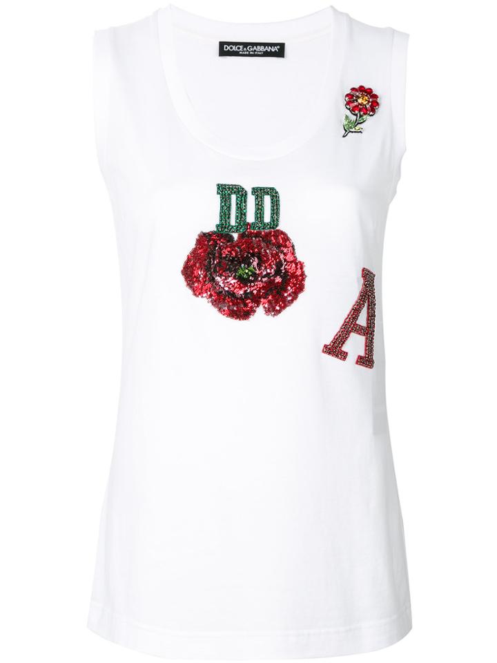 Dolce & Gabbana Rose Tank Top - White