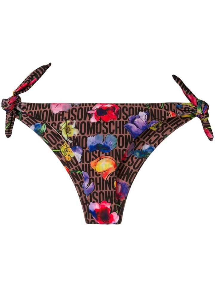 Moschino Printed Bikini Bottoms - Brown
