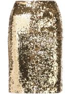 Alice+olivia Sequin Embellished Pencil Skirt - Yellow & Orange