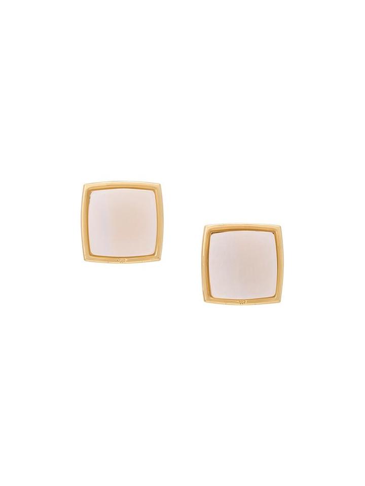 Theatre Products Square Earrings, Women's, White