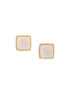 Theatre Products Square Earrings, Women's, White