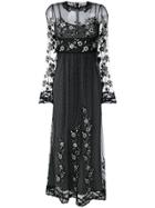 Red Valentino Embroidered Tulle Dress - Black