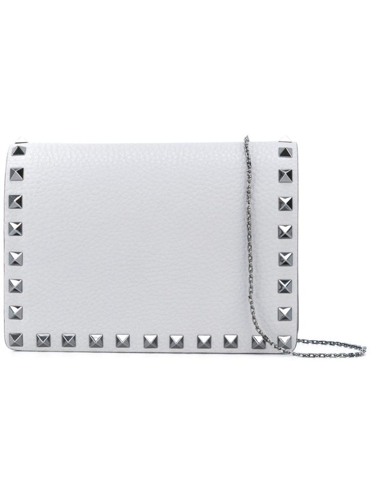 Valentino Valentino Garavani Rockstud Crossbody Bag, Women's, Grey, Calf Leather