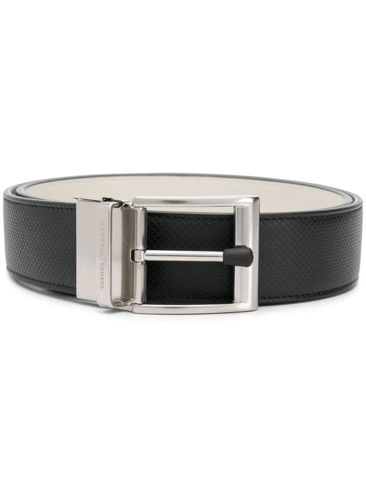 Bottega Veneta Reversible Textured Belt - Black