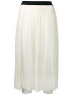 Twin-set Lace Layer Pleated Skirt, Women's, Size: 38, White, Spandex/elastane/viscose/polyamide