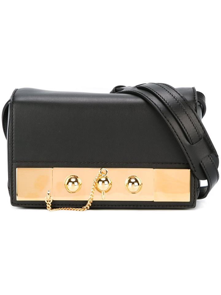 Anthony Vaccarello Gold-tone Detail Clutch, Women's, Black, Calf Leather