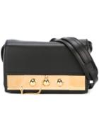 Anthony Vaccarello Gold-tone Detail Clutch, Women's, Black, Calf Leather