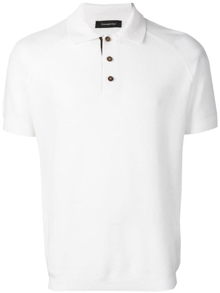 Ermenegildo Zegna Classic Brand Polo - White