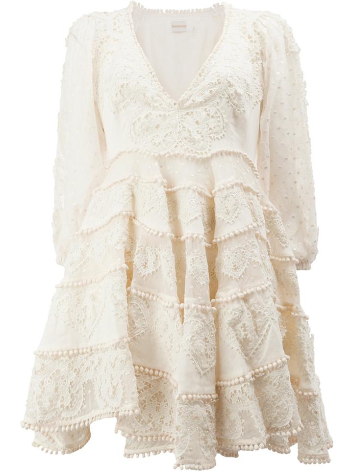 Zimmermann Crochet Mini Dress - Nude & Neutrals