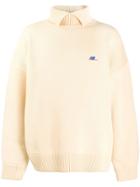 Ader Error Boxy Fit Ribbed Sweater - Neutrals