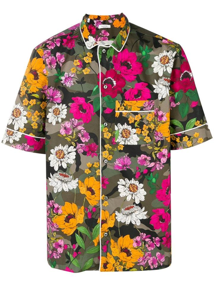 Valentino Hawaiian Camo Print Shirt - Green
