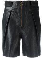Philosophy Di Lorenzo Serafini High-rise Leather Shorts - Black