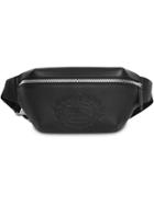 Burberry Medium Embossed Crest Leather Bum Bag - Black