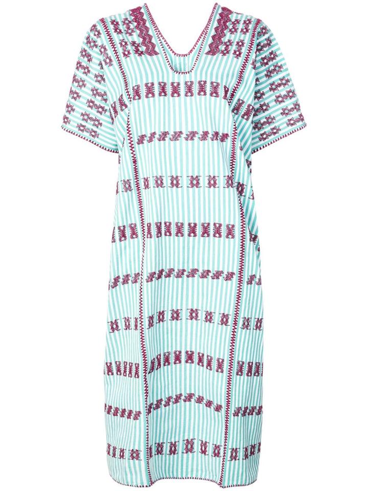 Pippa Holt Embroidered Midi Dress - Blue