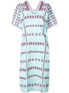 Pippa Holt Embroidered Midi Dress - Blue