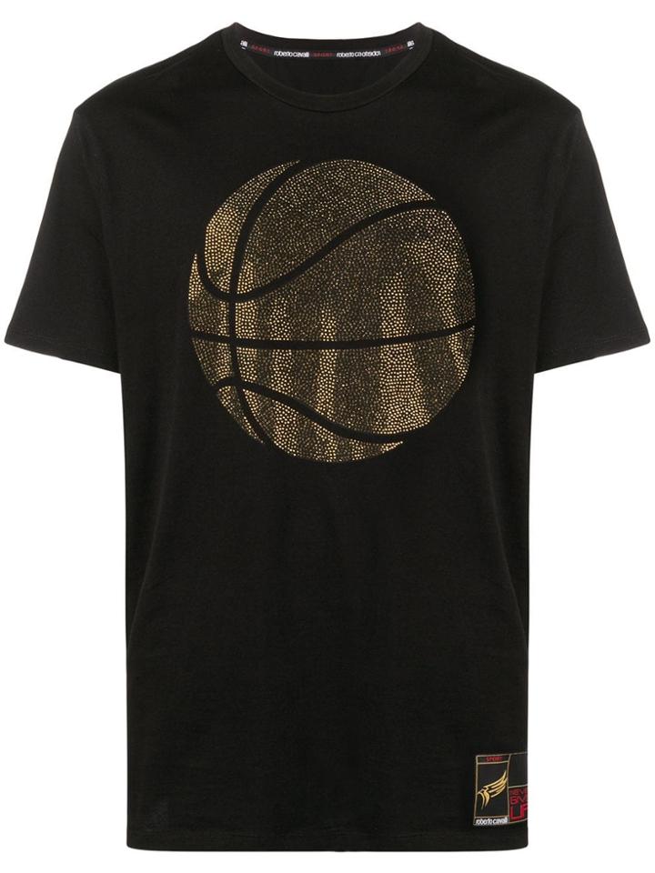 Roberto Cavalli Embellished Basketball T-shirt - Black