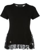 Philipp Plein Lace Back T-shirt, Women's, Size: Medium, Black, Cotton/polyamide/viscose/merino