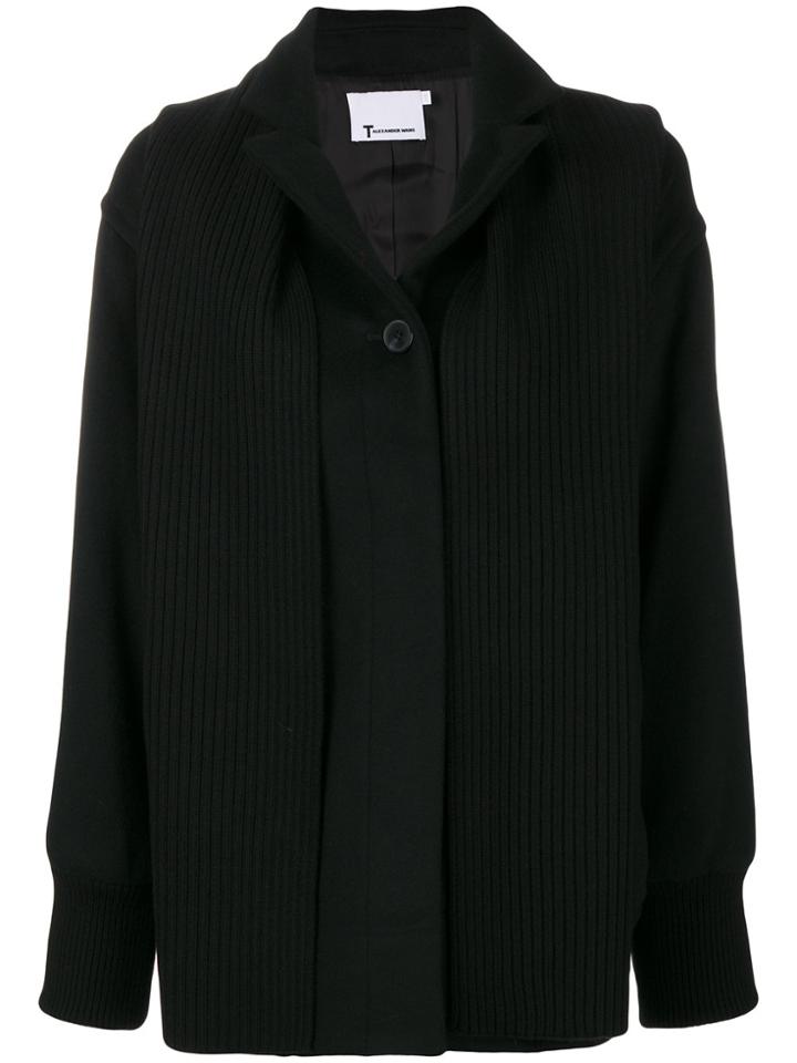 T By Alexander Wang Double Face Coat - Black