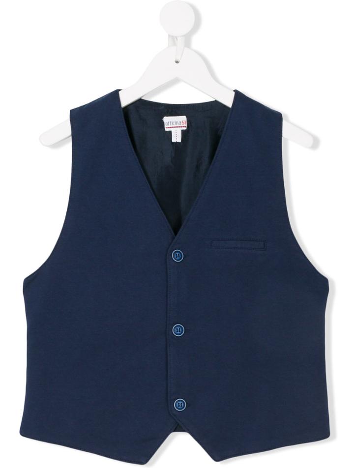 Officina 51 Teen Button Waistcoat - Blue
