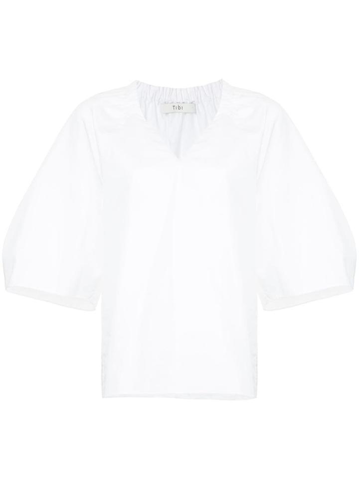 Tibi Deep V-neck Top - White