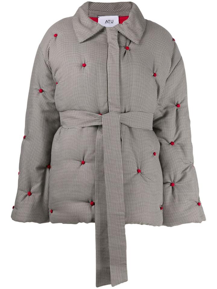 Atu Body Couture Oversized Quilted Coat - Grey