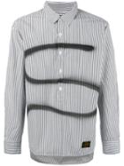 Neighborhood - 's' Print Striped Shirt - Men - Cotton - Xl, Black, Cotton