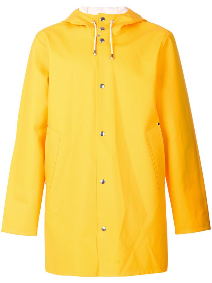 Stutterheim Hooded Raincoat - Yellow & Orange