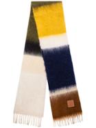 Loewe Blue Green And Yellow Wool And Mohair Scarf