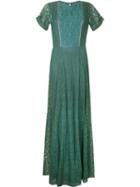 Emannuelle Junqueira Embroidered Lace Dress, Women's, Size: 38, Green, Polyamide
