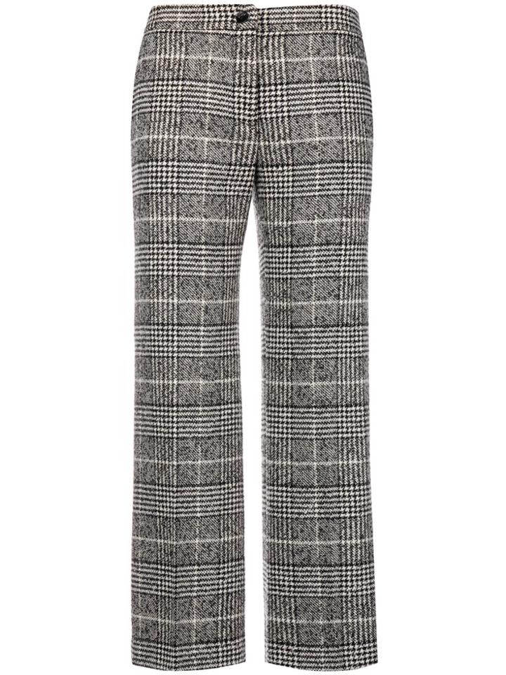 Blugirl Cropped Plaid Trousers - Black