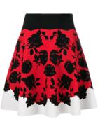 Alexander Mcqueen Floral Print Skirt - Red