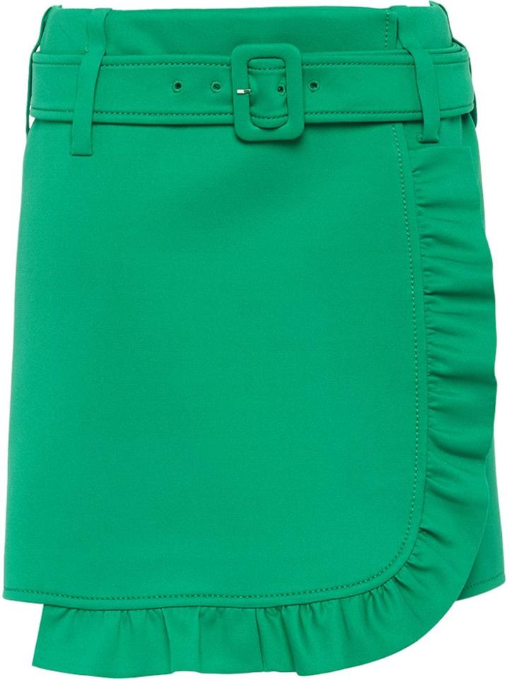 Prada Ruffle Trimming Short Skirt - Green