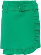 Prada Ruffle Trimming Short Skirt - Green
