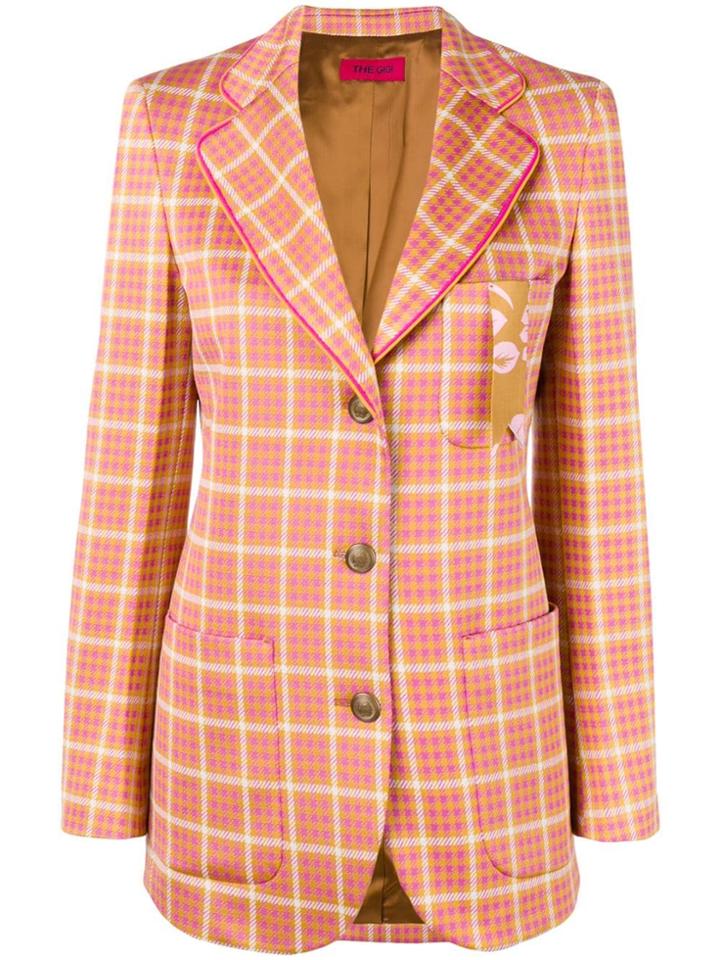 The Gigi Fitted Tartan Jacket - Orange