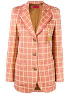 The Gigi Fitted Tartan Jacket - Orange